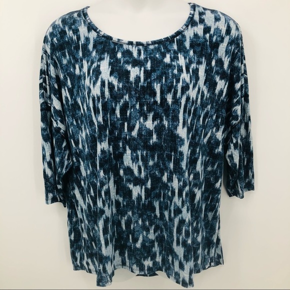 Sunday women’s‎ blotchy blue pattern top size 3X - Picture 1 of 9